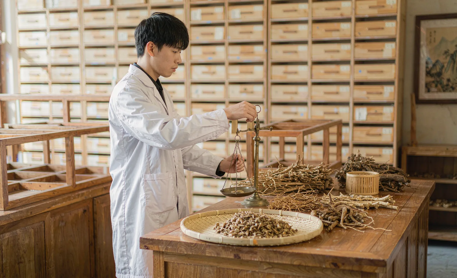 中药房药师抓药称量与代煎